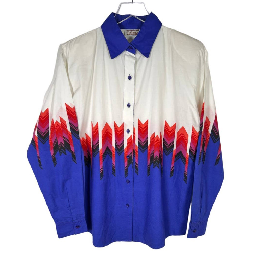 NEW! Tillman Women's Long Sleeve Button Up Collared Shirt M Blue White Western